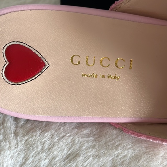 Woman’s Gucci Princeton Lace Horsebit Pink/Beige Leather Mule. Size 38. Size 8 - Picture 10 of 11
